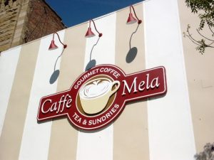 Custom cabinet Sign for Caffe Mela